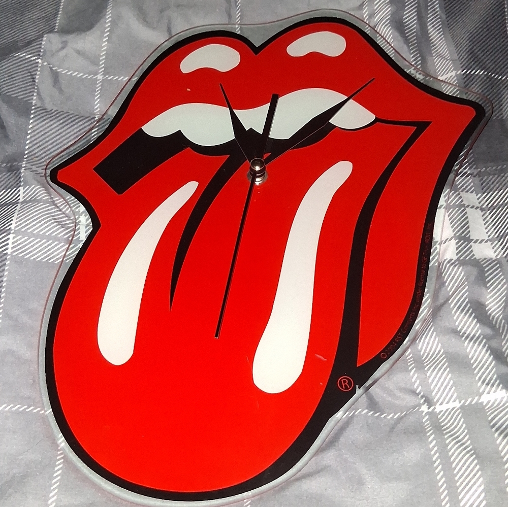 2004 The Rolling Stones Vintage Glass Clock Y2K
